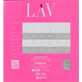 Lav Set 6 Copas Gran Vino Misket 365cc 7.5x7.5x17.5 cm (4 Cajas)