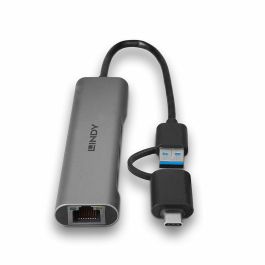 Hub USB LINDY 43379 Negro