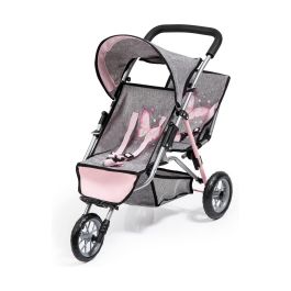 Carrito para Muñecas Reig Jogger Gemelar Gris Rosa Ruedas x 3 Precio: 54.49999962. SKU: S2425073