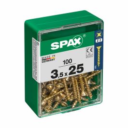 Caja de tornillos SPAX Yellox Madera Cabeza plana 100 Piezas (3,5 x 25 mm)