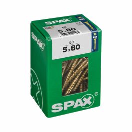 Caja de tornillos SPAX Yellox Madera Cabeza plana 50 Piezas (5 x 80 mm)