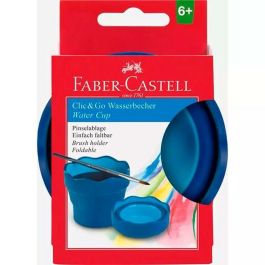 Vaso Faber-Castell Clic & Go Plegable Azul 6 Piezas