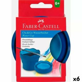 Vaso Faber-Castell Clic & Go Plegable Azul 6 Piezas