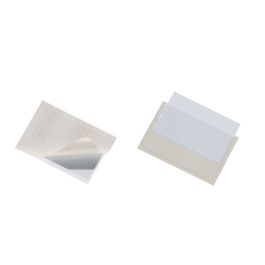 Durable identificador ventanilla autoadhesiva con con apertura superior para tarjetas de visita 90x57mm -100u- Durable identificador ventanilla autoadhesiva con con apertura superior para tarjetas de visita 90x57mm -100u-