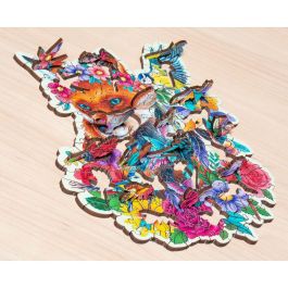 Puzzle de madera - Formas - 150 piezas - Zorro de colores