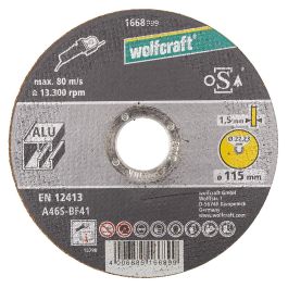 Disco de corte para aluminio ø115x1,5x22,23mm. 1668999 wolfcraft Precio: 1.5900005. SKU: S7907669