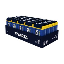 Pack de 20 pilas 9v - 6lr61 varta industrial pro 26,5x17,5x48,5mm