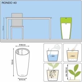 Maceta LECHUZA Rondo Premium 40 - juego completo, antracita metalizado