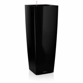 Maceta LECHUZA Cubico Alto Premium 40 - juego completo, negro brillante