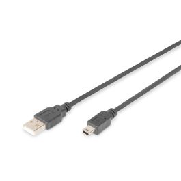 Digitus USB 2.0 connection cable, type A - mini B (5pin) M/M, 3.0m, USB 2.0 conform, bl
