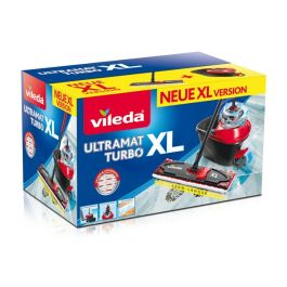 Mopa Fregona con Cubo Vileda Ultramat Turbo XL Negro Rojo Microfibra Mopa Fregona con Cubo Vileda Ultramat Turbo XL Negro Rojo Microfibra
