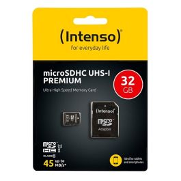 Tarjeta de Memoria Micro SD con Adaptador INTENSO 34234 UHS-I Premium Negro