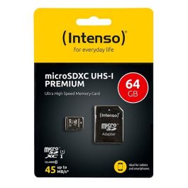 Tarjeta de Memoria Micro SD con Adaptador INTENSO 34234 UHS-I XC Premium Negro