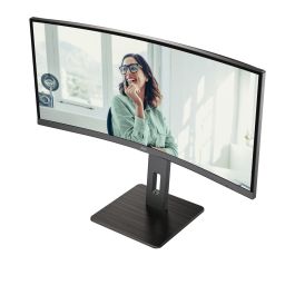 Monitor Profesional Curvo AOC CU34P3CV 34"/ WQHD/ Multimedia/ Regulable en altura/ Negro