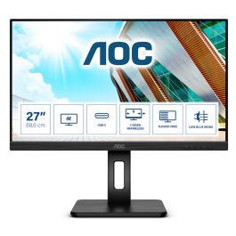 Monitor Profesional AOC U27P2CA 27"/ 4K/ Multimedia/ Regulable en altura/ Negro