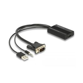 Adaptador HDMI a VGA con Audio DELOCK 64172 Negro 25 cm