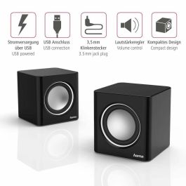 Altavoces PC Hama Sonic Mobil 185 Negro/Plateado