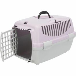 TRIXIE Caja de transporte Capri 2 - XSS - 37 x 34 x 55 cm - Gris claro y morado - Para perros