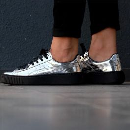 Zapatillas Deportivas Mujer Puma Basket Platform Metallic Gris claro