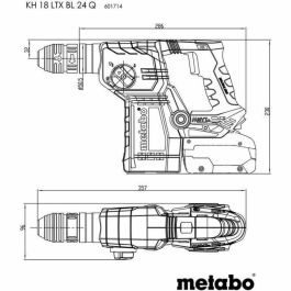 Taladro percutor inalámbrico - METABO - KH 18 LTX BL 24 Q - 18 V - MetaBOX 165 L