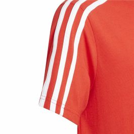 Camiseta de Manga Corta Adidas Essentials 3 Bandas Rojo