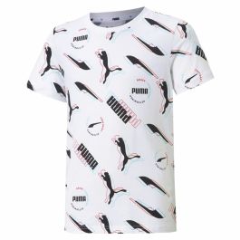 Camiseta de Manga Corta Infantil Puma AOP Blanco