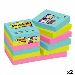 Set de Notas Adhesivas Post-it Super Sticky Multicolor 12 Piezas 47,6 x 47,6 mm (2 Unidades)