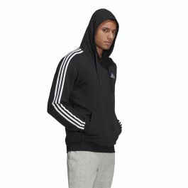 Sudadera con Capucha Hombre Adidas Essentials 3 Stripes Negro