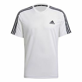 Camiseta de Manga Corta Hombre aeroready Adidas D2M Sport 3 Bandas Blanco Precio: 27.95000054. SKU: S6486752