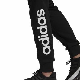 Pantalón Largo Deportivo Adidas French Terry Logo Mujer Negro