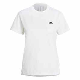 Camiseta de Manga Corta Mujer Adidas Aeroready D2M 3 Stripes Blanco