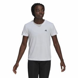 Camiseta de Manga Corta Mujer Adidas Aeroready D2M Sport Blanco