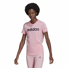 Camiseta de Manga Corta Mujer Adidas Loungewear Essentials Slim Logo Rosa