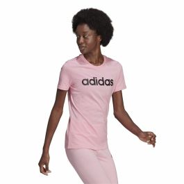 Camiseta de Manga Corta Mujer Adidas Loungewear Essentials Slim Logo Rosa