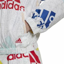 Chaqueta Deportiva para Mujer Adidas Essentials Multi-Colored Logo Blanco