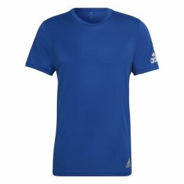 Camiseta de Manga Corta Hombre Adidas Run It Azul