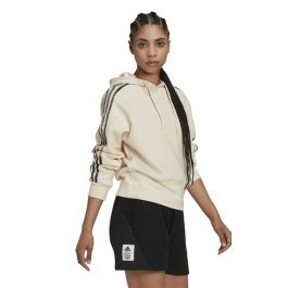 Sudadera con Capucha Mujer Adidas AllOver Print Beige