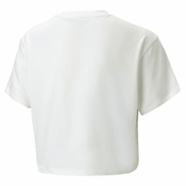 Camiseta de Manga Corta Infantil Puma Logo Cropped Blanco