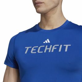Camiseta de Manga Corta Hombre Adidas techfit Graphic Azul
