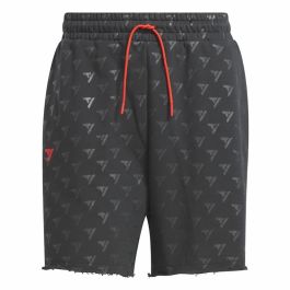 Pantalones Cortos de Baloncesto para Hombre Adidas Trae Allover Print Gris