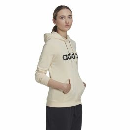 Sudadera con Capucha Mujer Adidas Essentials Logo Beige