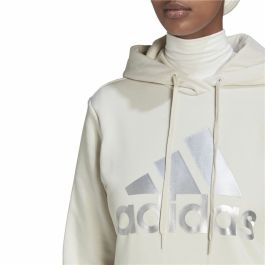 Sudadera con Capucha Mujer Adidas Essentials Logo Fleece Blanco