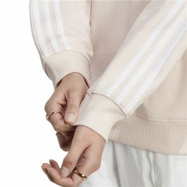 Sudadera con Capucha Mujer Adidas 3 Stripes Ft Swt Blanco Beige