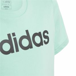 Camiseta de Manga Corta Infantil Adidas Linear Logo Verde Aguamarina