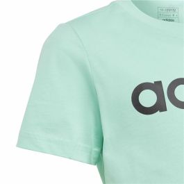 Camiseta de Manga Corta Infantil Adidas Linear Logo Verde Aguamarina
