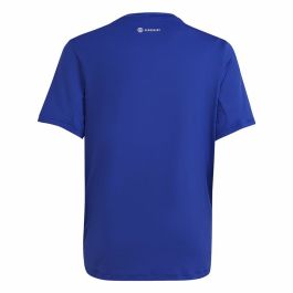 Camiseta de Manga Corta Infantil Adidas Icons Aeroready Azul