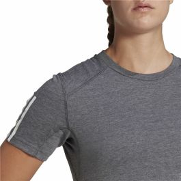 Camiseta de Manga Corta Mujer Adidas 3 stripes Essentials Gris claro