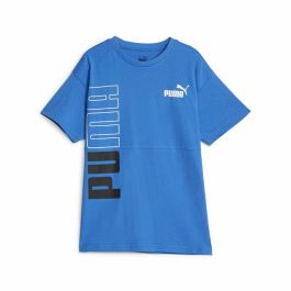 Camiseta de Manga Corta Infantil Puma Power Colorblock Azul 11-12 Años