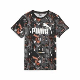 Camiseta de Manga Corta Infantil Puma Ess+ Futureverse Aop Negro 7-8 Años
