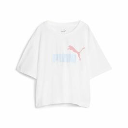 Camiseta de Manga Corta Infantil Puma Girls Logo Cropped Blanco